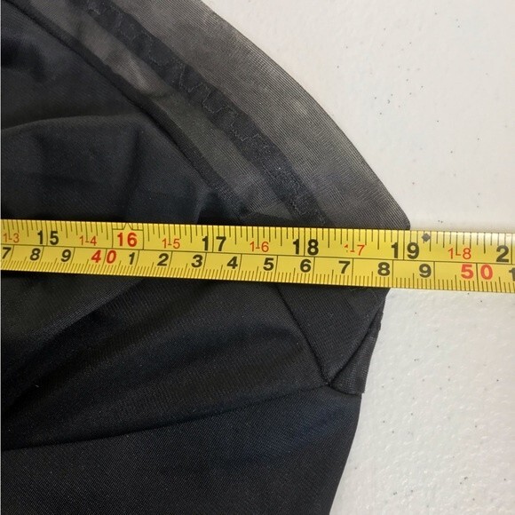 Vintage 1960s Vanity Fair Black Full Slip Adjustable Strap Chiffon Trim Women 38 - Picture 10 of 14